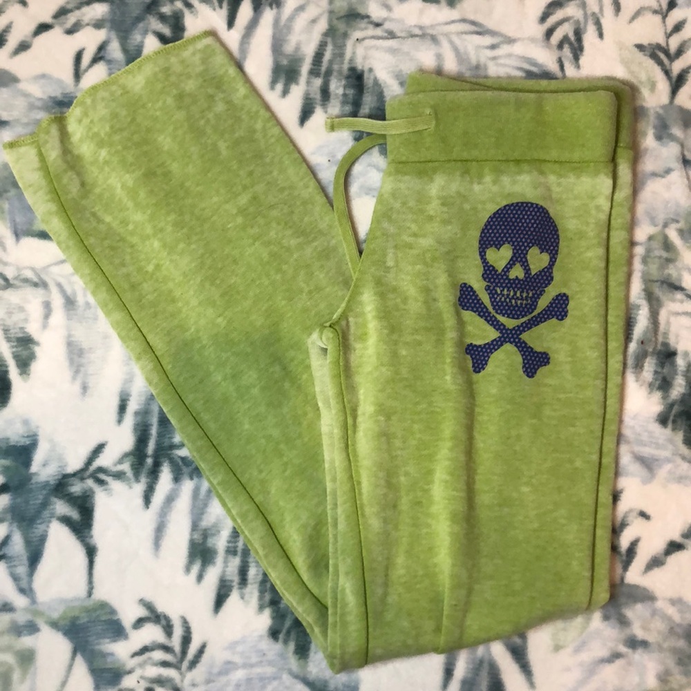 Sinful green skull bone comfortable pants